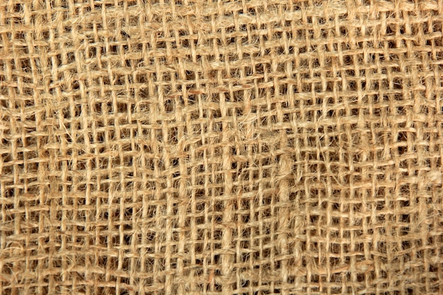 primer plano de fondo de arpillera natural. Fondo de tela