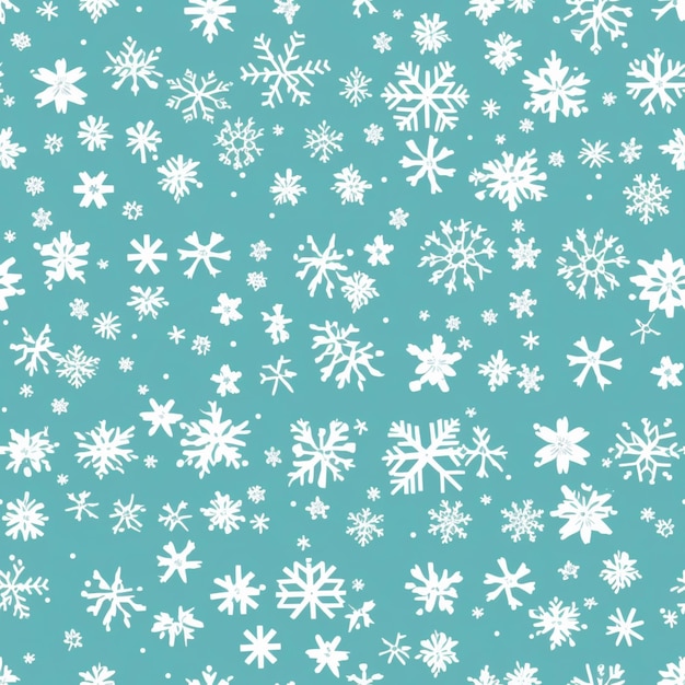 un primer plano de un fondo azul con copos de nieve blancos generativo ai