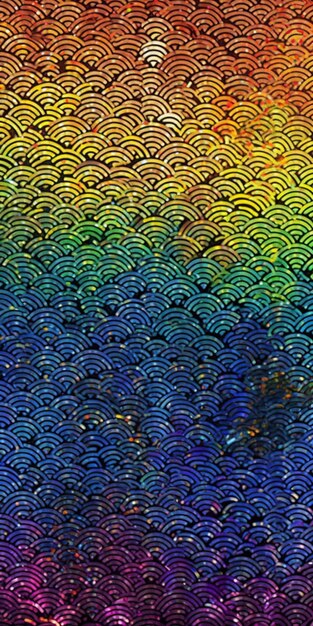 Un primer plano de un fondo de color arco iris con ondas generativas ai