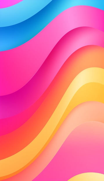 un primer plano de un fondo colorido con un diseño ondulado generativo ai