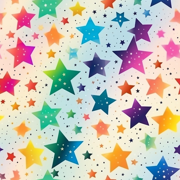 Foto un primer plano de un fondo colorido con estrellas generativo ai