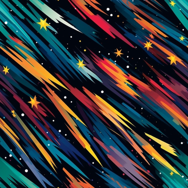 un primer plano de un fondo colorido con estrellas y rayas ai generativo