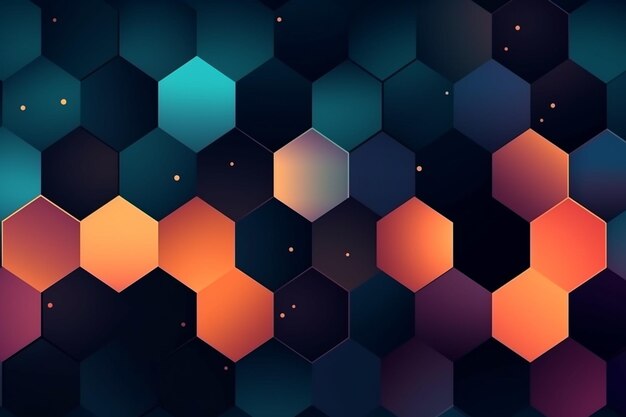 Un primer plano de un fondo colorido con hexágonos ai generativo
