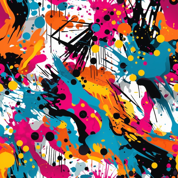 un primer plano de un fondo colorido con salpicaduras de pintura ai generativo