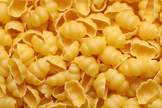 Primer plano de fondo de comida de pasta gnocchetti sardi sin cocer italiano