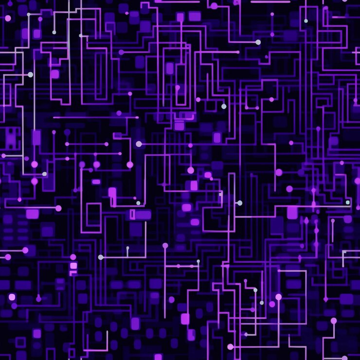 Foto un primer plano de un fondo morado y negro con cuadrados generativos ai