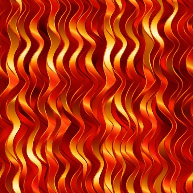 Foto un primer plano de un fondo ondulado rojo y dorado generativo ai