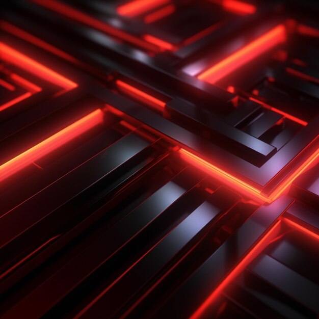 un primer plano de un fondo rojo y negro con muchas luces generativas ai