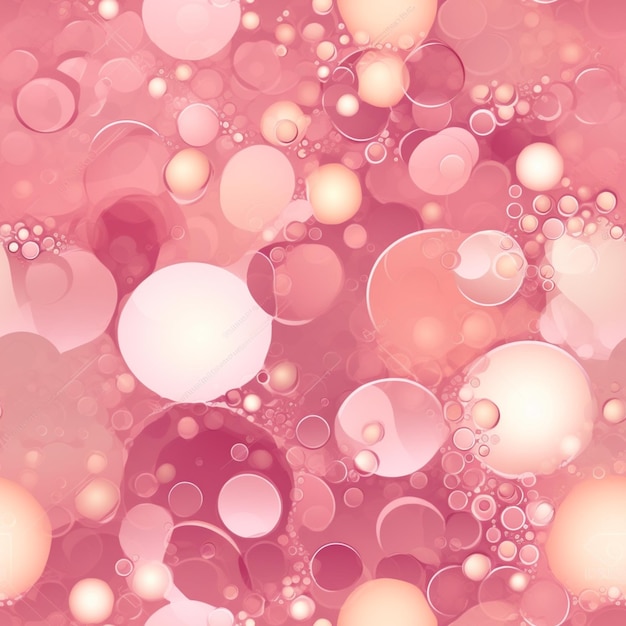 Foto un primer plano de un fondo rosado con burbujas y burbujas generativas ai