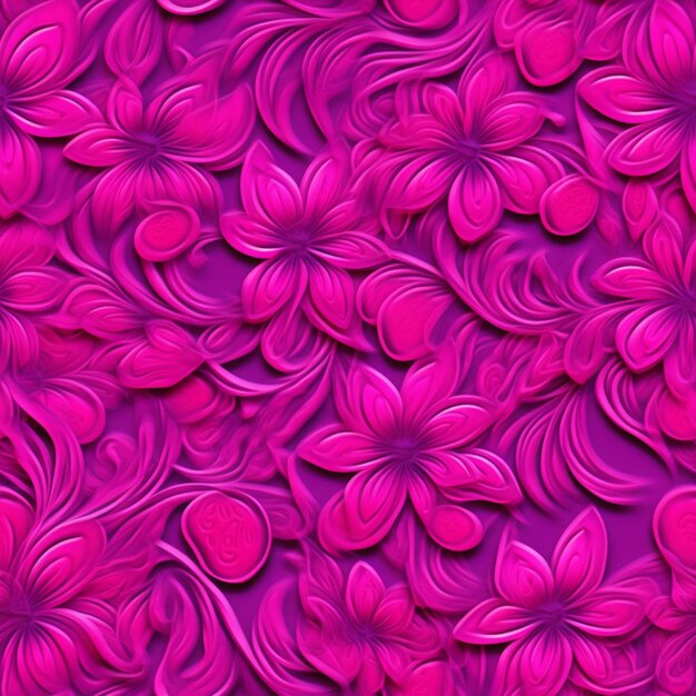 Foto un primer plano de un fondo rosado con flores de papel generativo ai