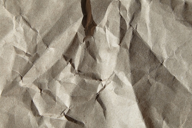 Primer plano de fondo de textura de papel artesanal arrugado