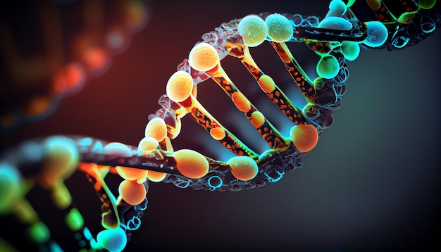 Un primer plano de una forma de espiral de bacteria azul generada por IA