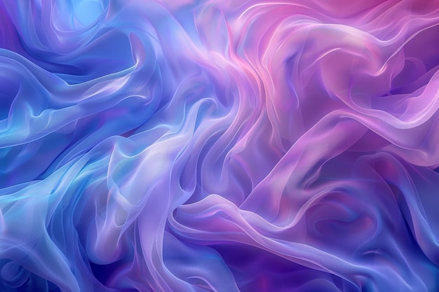 Primer plano de formas abstractas de fluidos que fluyen en colores púrpuras y rosas vibrantes