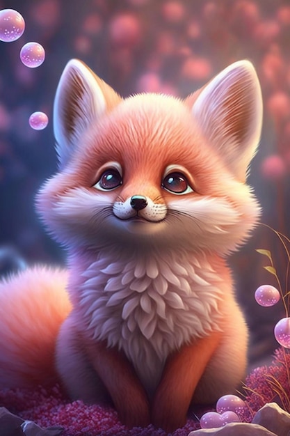 Primer plano de foxy fox ai generativo