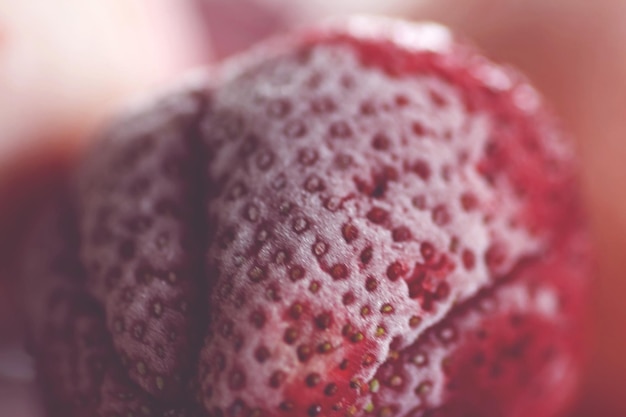 Foto primer plano de una fresa congelada