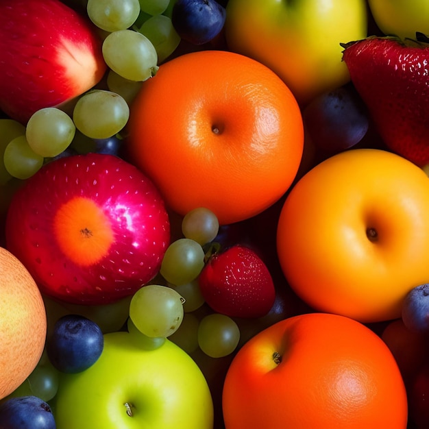 Un primer plano de una fruta con un arándano