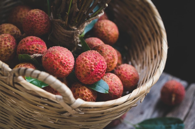 Primer plano de las frutas en la canasta