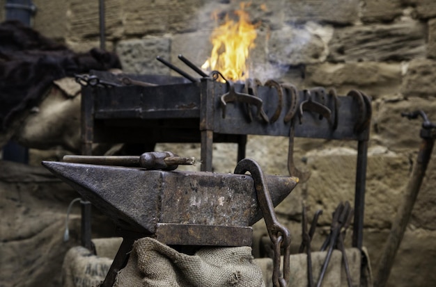 Foto primer plano de un fuego ardiente