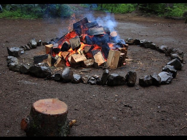 Primer plano del fuego