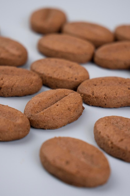 Primer plano de galleta de galletas de café marrón