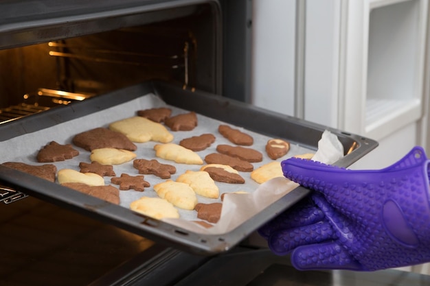 Foto primer plano de las galletas en la cocina