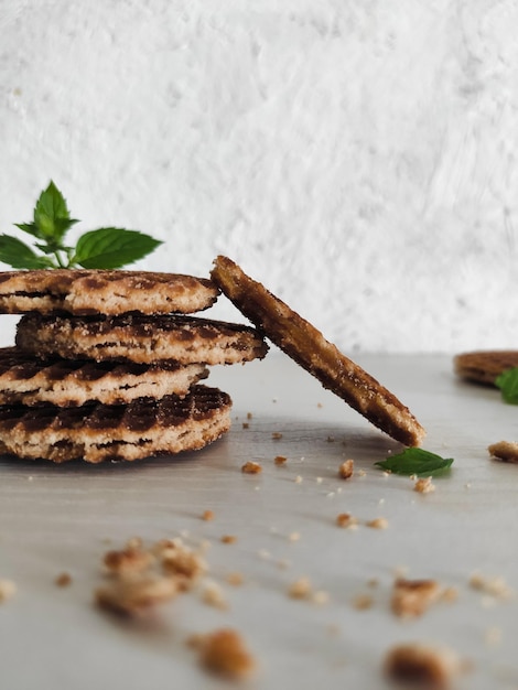 Foto primer plano de las galletas en la mesa