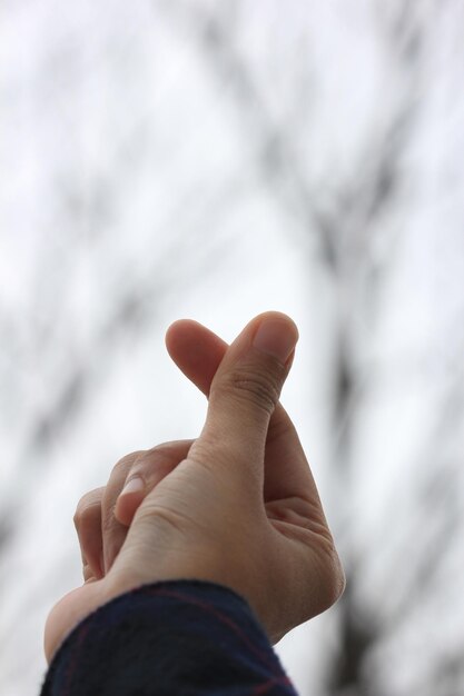 Foto primer plano de los gestos de la mano recortada