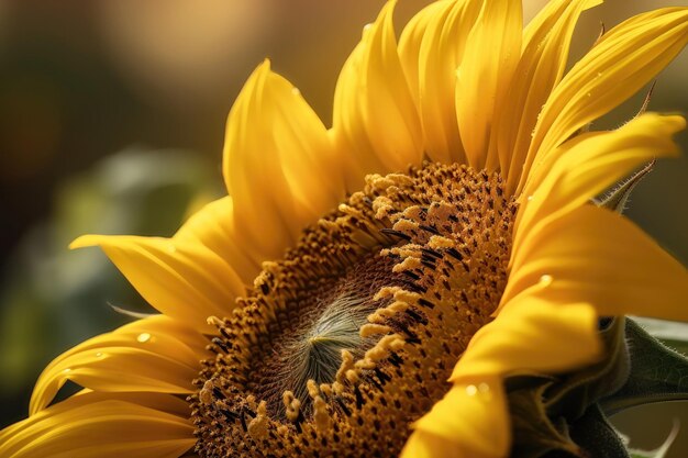 Primer plano de girasol generado por IA