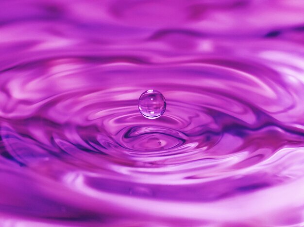 Primer plano de una gota cayendo en el agua