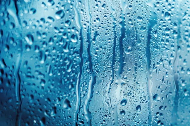 Foto un primer plano de gotas de agua en una ventana perfecto para conceptos meteorológicos o de naturaleza