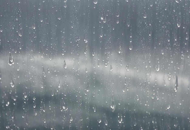 Primer plano de gotas en el fondo de la ventana de movimiento