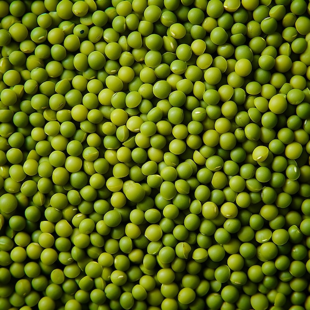 Un primer plano de un gramo verde orgánico de mungo verde entero