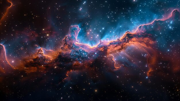 primer plano gran cúmulo de estrellas cielo escena de cueva efectos de humo magnífica nebulosa nacido atribución archivo