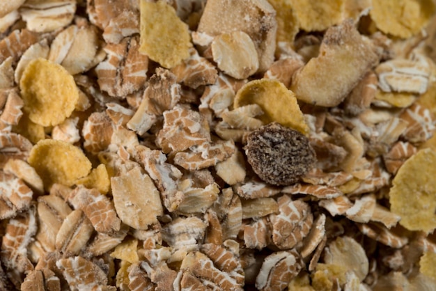 Primer plano de granola de cereales