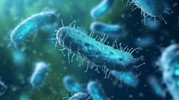 un primer plano de un grupo de bacterias