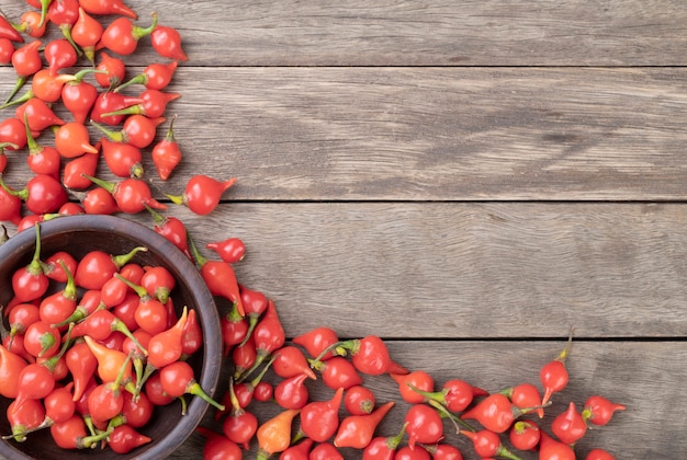 Primer plano de un grupo de faneca de pimiento rojo