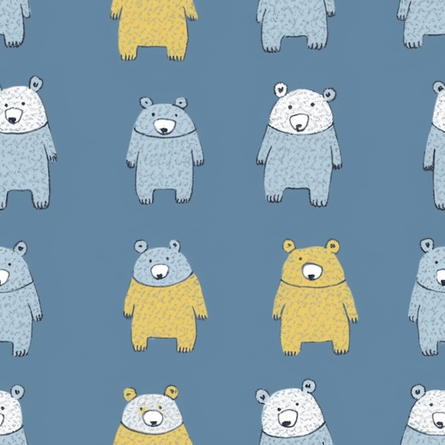 Un primer plano de un grupo de osos con diferentes colores ai generativo