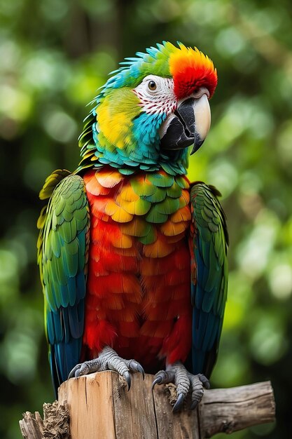 Primer plano de un guacamayo escarlata desde la vista lateral primer plano de la cabeza del guacamayo escarlata