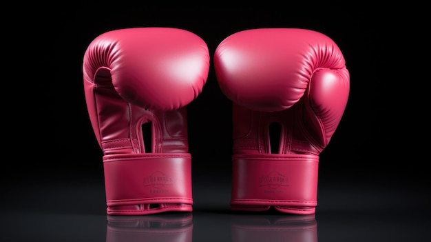 Un primer plano de guantes de boxeo rosas