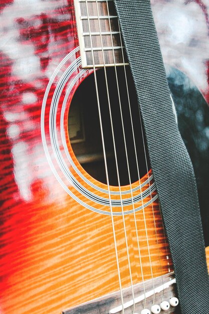 Foto primer plano de la guitarra