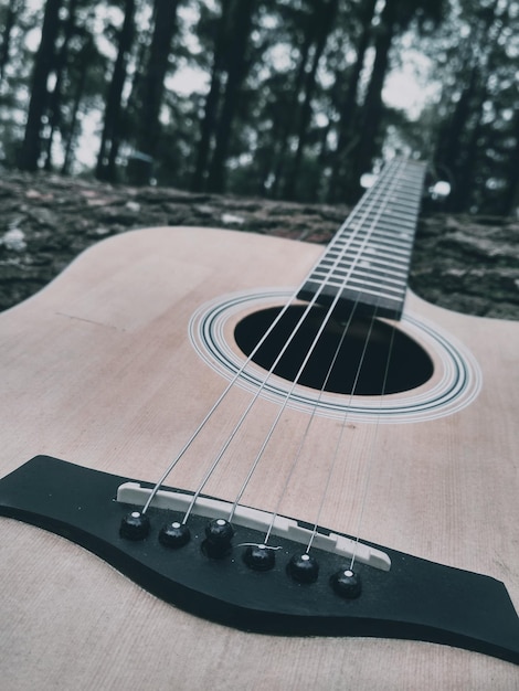 Foto primer plano de la guitarra