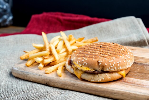 Foto primer plano de una hamburguesa