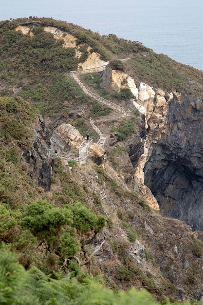 Primer plano de Headland en Galicia, España