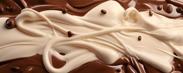 Foto un primer plano de un helado de chocolate con la palabra chocolate.