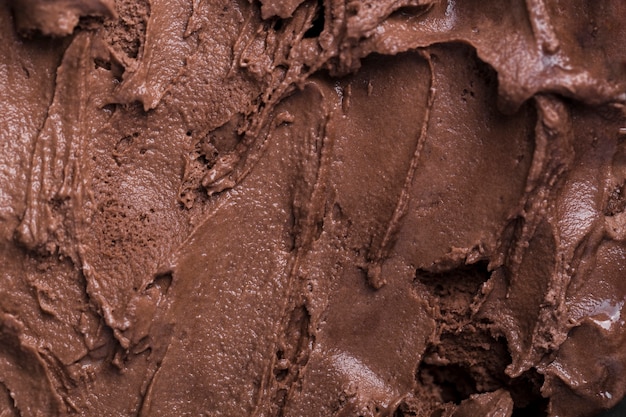 Foto primer plano de helado con sabor a chocolate