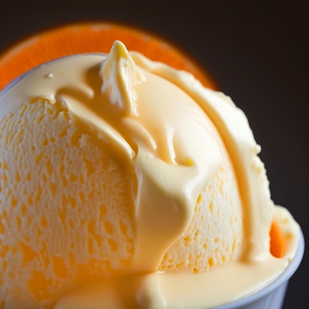 Primer plano de helado con sabor a cítricos