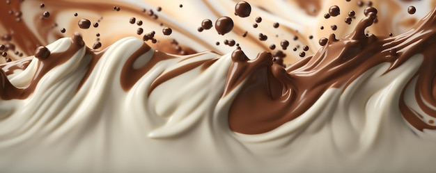 Foto un primer plano de un helado de vainilla con chocolate y la palabra helado.