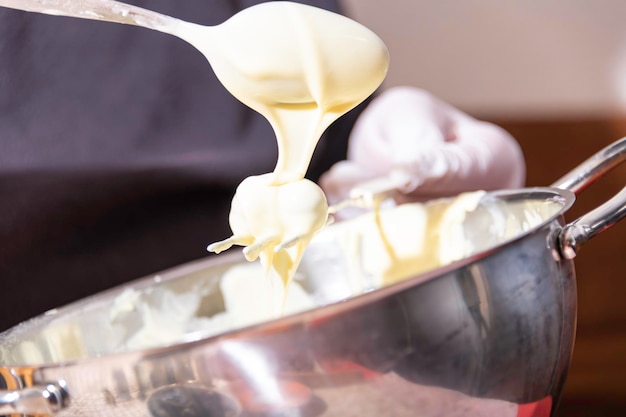 Foto primer plano de helado en vaso