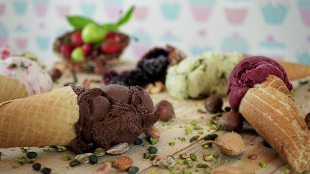 Foto primer plano de un helado