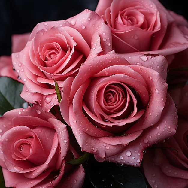 primer plano de una hermosa flor de rosa rosa generado por Ai